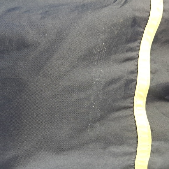 Vintage Adidas 3 stripe sleeve hooded navy & white XL windbreaker jacket - Picture 5 of 9